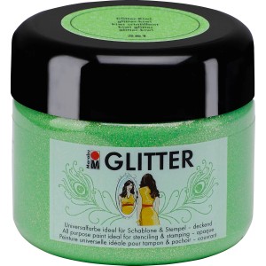 Marabu Glitter Farbe Kiwi, 225ml Dose, für Wand-Akzente und Bastelarbeiten.
