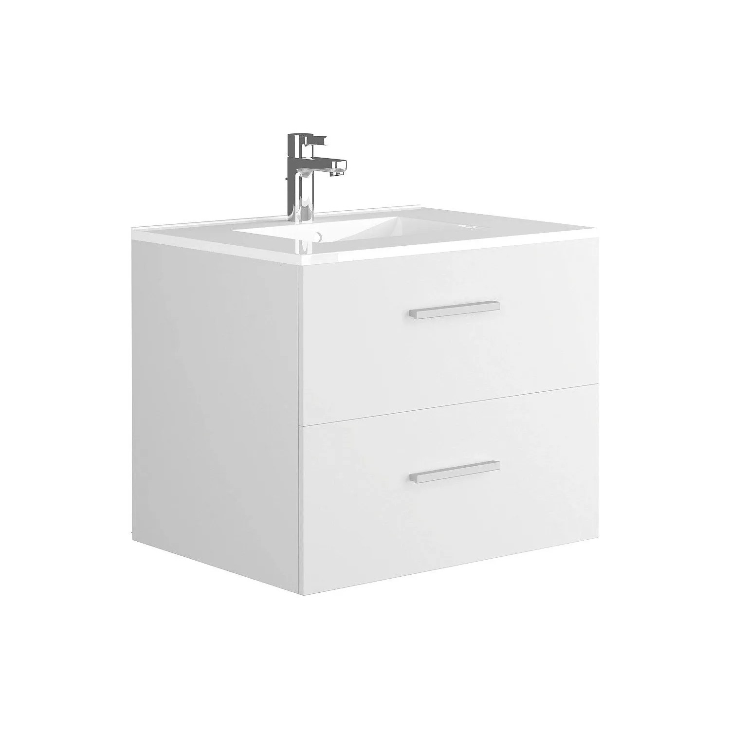 Vente-unique Einzelwaschtisch Kayla Weiß 60 cm