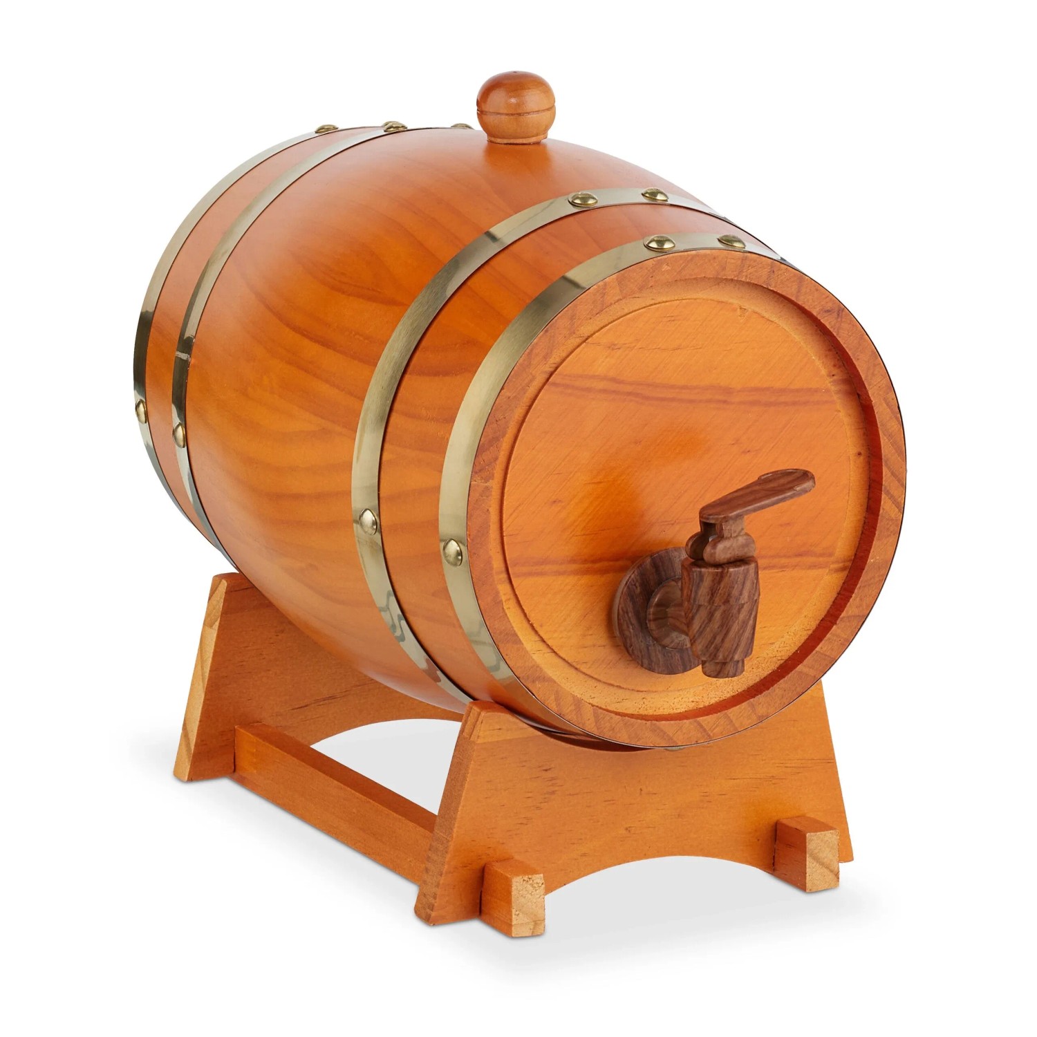 Relaxdays Whiskyfass Holz Hellbraun Mit Zapfhahn 25 cm x 18,5 cm x 28 cm 1 kg