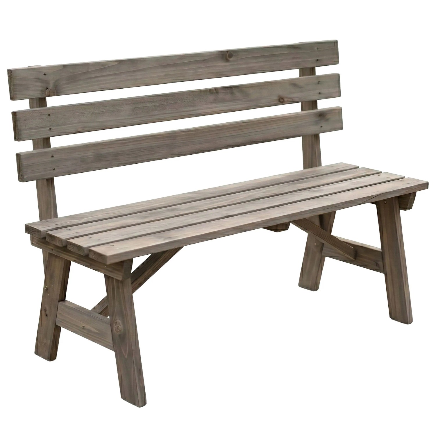 Relaxdays Gartenbank Tannenholz Braun mit Rückenlehne 80 cm x 116 cm x 56 cm