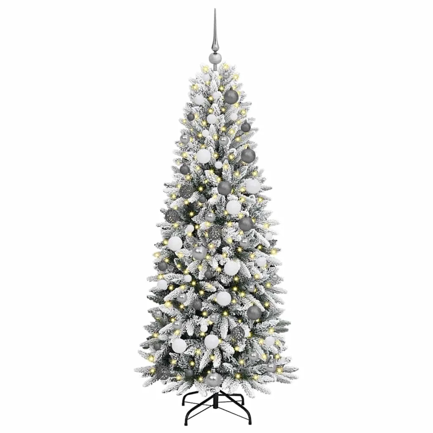 vidaXL Künstlicher Weihnachtsbaum mit 300 LEDs Weiß 73 x 73 x 180 cm 3396044