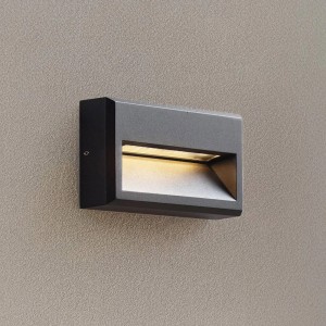 Lucande LED Wandleuchte Außen Weno 10020311 Modern in Schwarz aus Aluminium