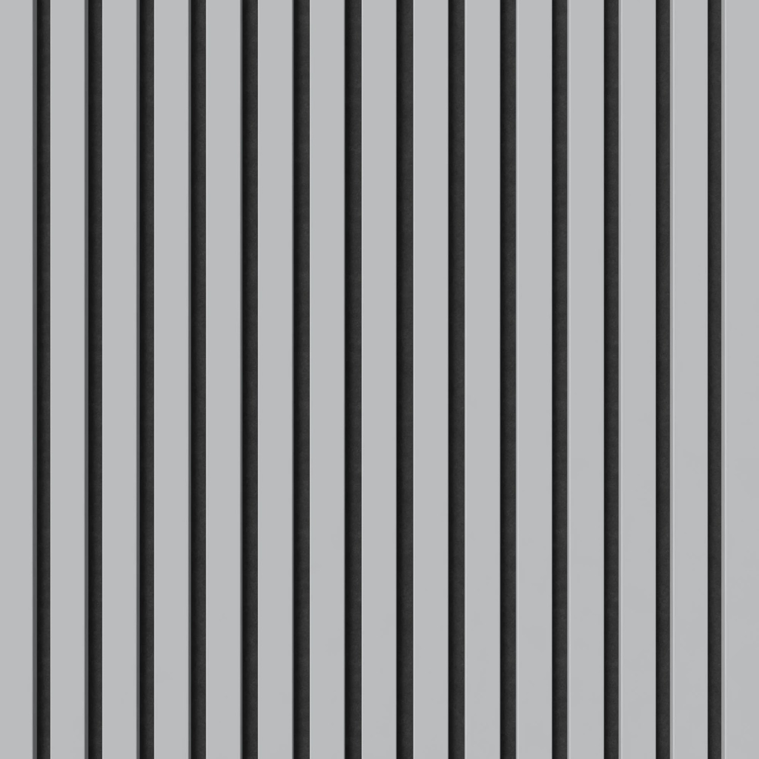 Akustikpaneel Muster hellgrau/schwarz: Folierte Holzleisten auf Filz für Wand- und Deckenverkleidung.