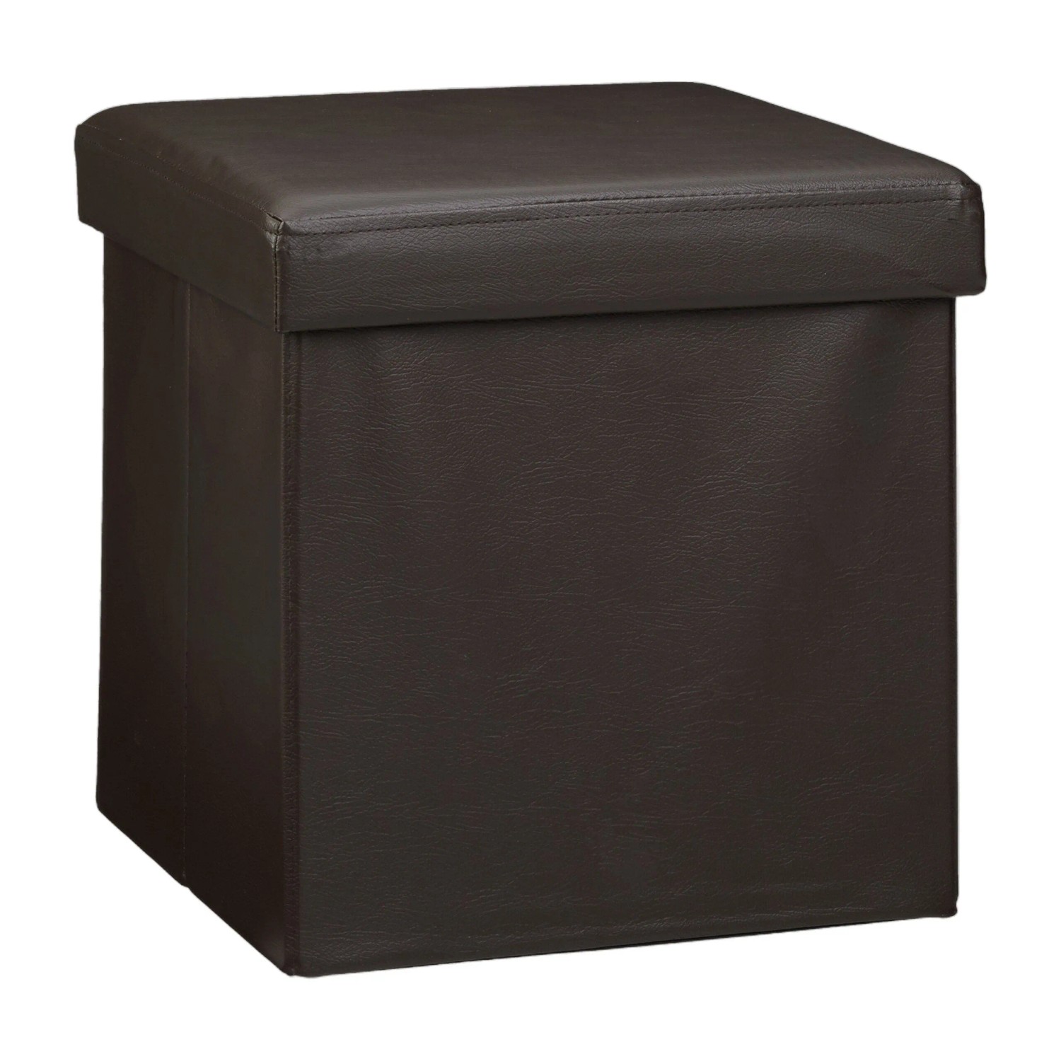 Relaxdays Sitzhocker Kunstleder Braun Faltbar 38 cm x 38 cm x 38 cm 2,5 kg