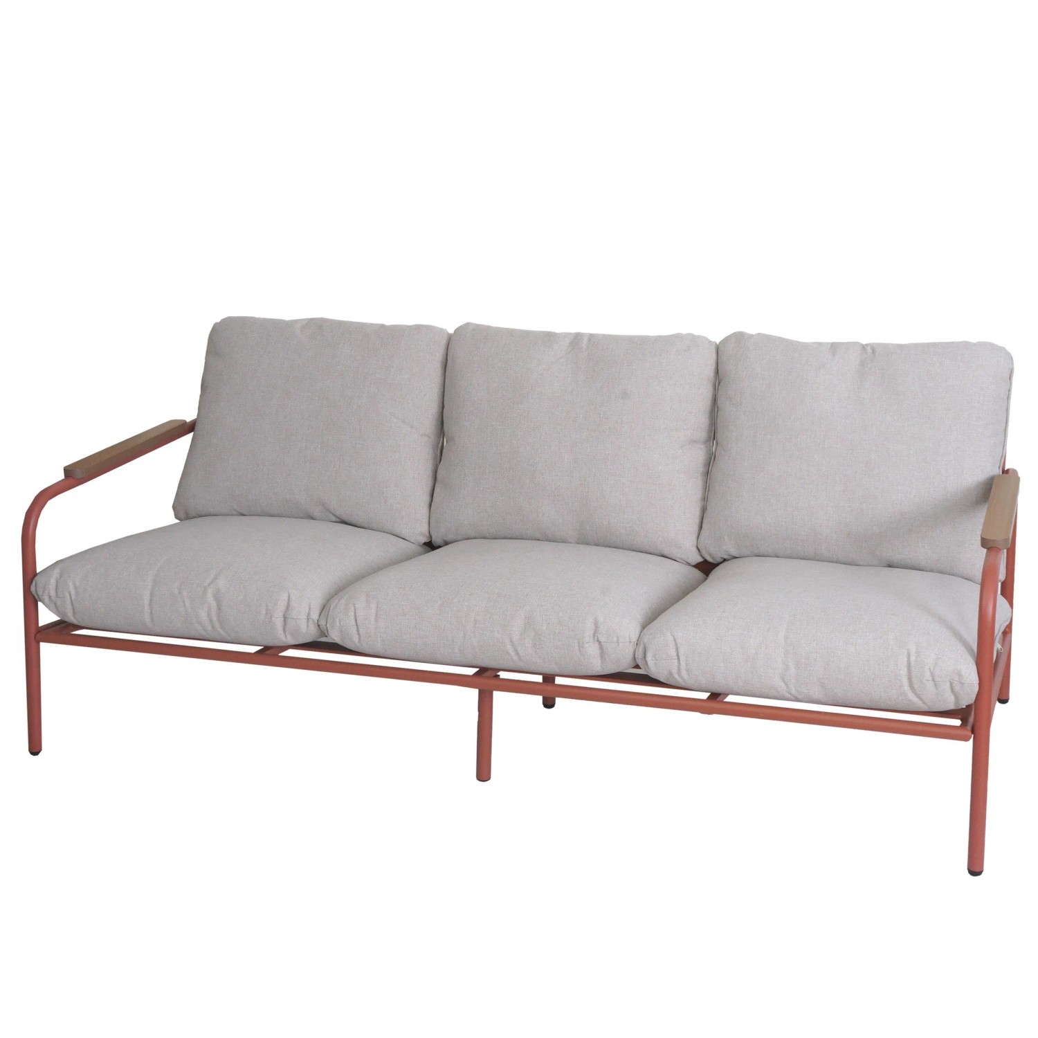 MCW Aluminium-Gartenbank O11 Outdoor 3-Sitzer Sofa 184cm Terrakotta Polster Beige