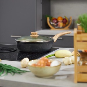 Relaxdays Schmorpfanne Aluminium Schwarz Antihaft Induktionsgeeignet Mit Deckel 48 cm x 29,5 cm x 14 cm 1,7 kg