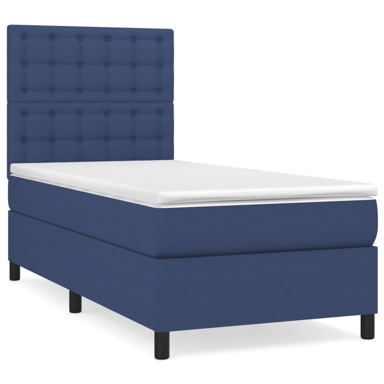 vidaXL Boxspringbett mit Matratze Blau 100x200 cm Stoff 3142079 günstig online kaufen