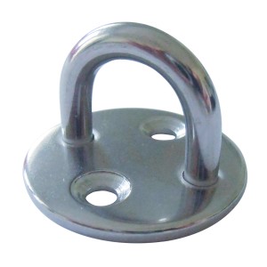 Seilflechter Augplatte rund aus Edelstahl, A2-AISI 304, Ösen-Ø 6 mm.