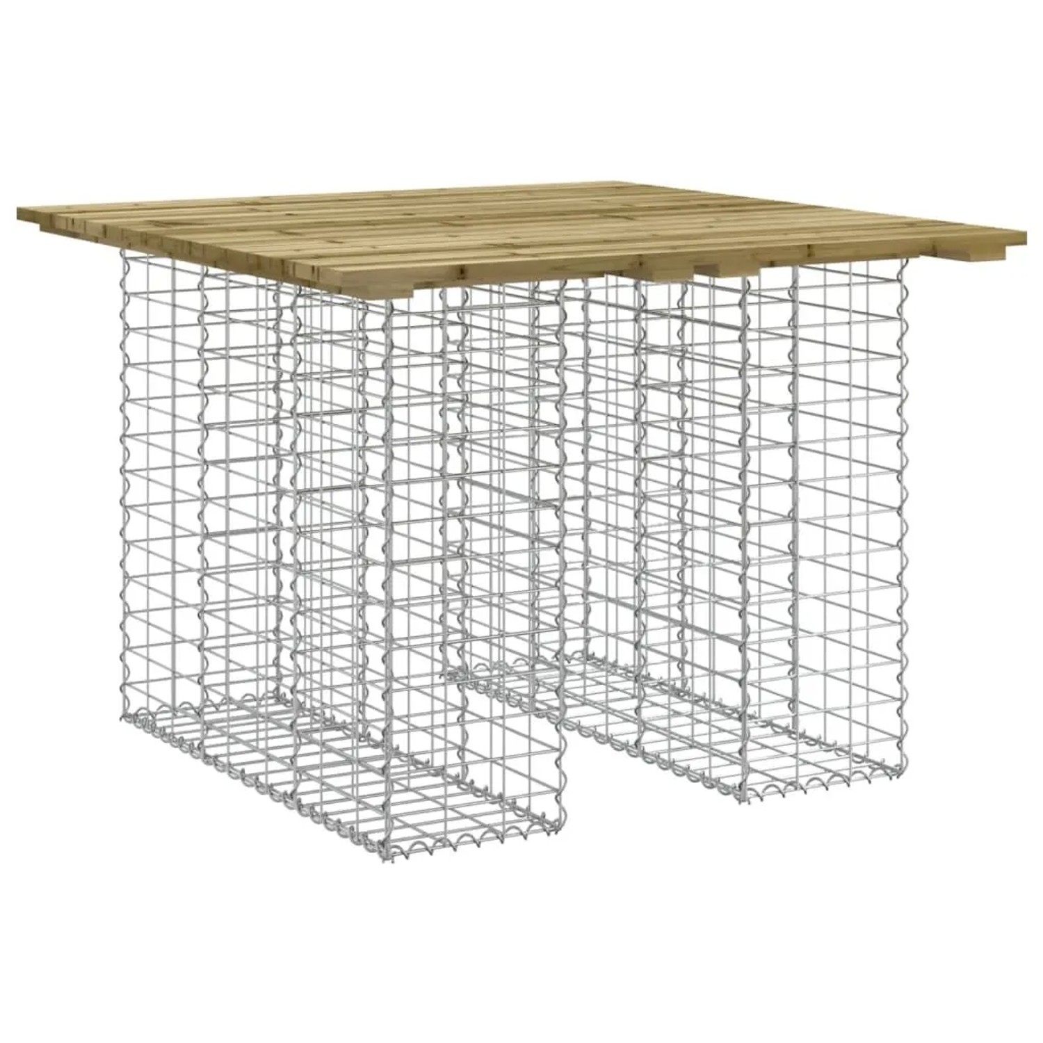 DELUKE Gartenbank Gabionen TELLE Aus Stahl 100x102x72cm Kiefernholz Braun 25cm Gabionenbreite Gabionenbank Gabionengitter Ziergabione
