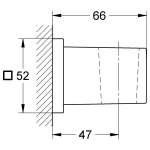 Technische Zeichnung: Grohe Euphoria Cube Handbrausehalter für Wandmontage mit Maßangaben.