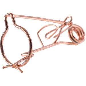 Windhager Draht-Wühlmausfalle, Detailaufnahme der Falle aus verkupfertem Eisendraht.