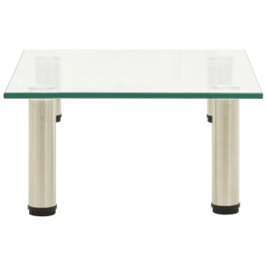 Transparenter vidaXL TV-Tisch aus Glas und Edelstahl, 40x35x17 cm. Modernes Lowboard.