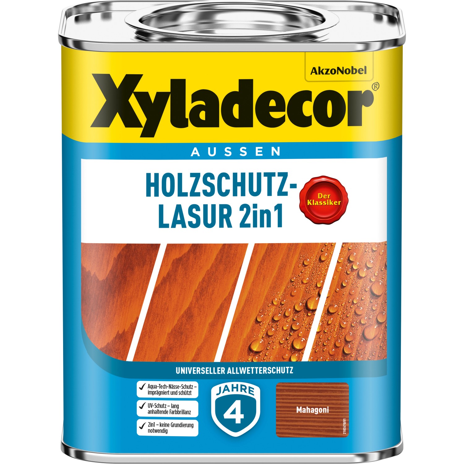 Xyladecor Holzschutz-Lasur 2in1 Mahagoni matt 750 ml