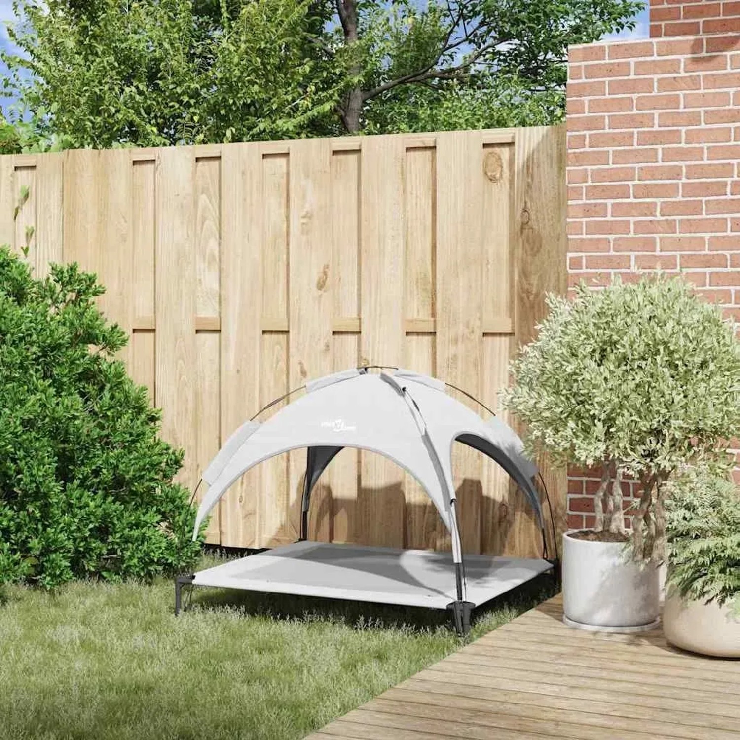 vidaXL Hundebett Silber Grau 104 x 86 x 84,5 cm Stahl 42008196_3
