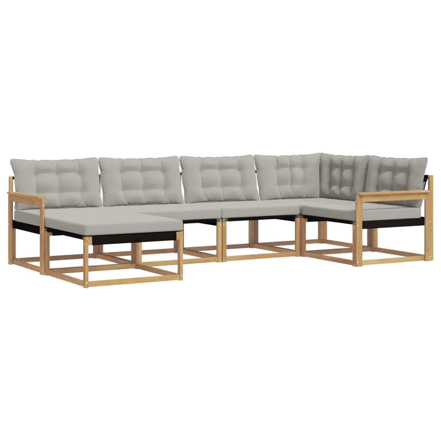 vidaXL Outdoor-Sofagarnitur 6-Tlg Weiß und Hellgrau 3388845