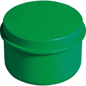 Maigrüner KG-Rohr Muffenstopfen DN 110 zum Verschließen von Kanalgrundrohren.