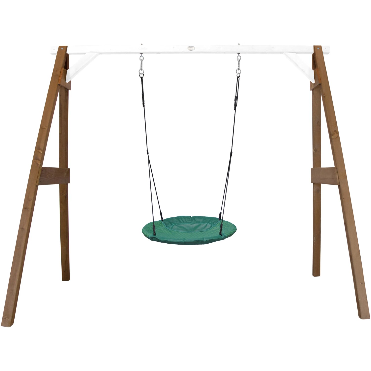 AXI Nestschaukel Summer, braun/weiß, mit Schaukelgestell aus Holz für Garten & Freizeit.