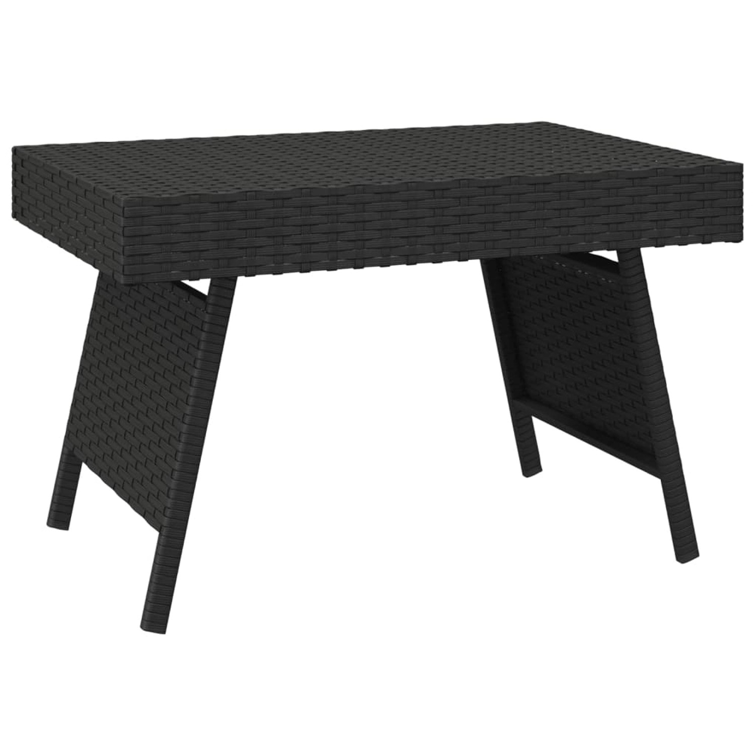 Vidaxl Beistelltisch Klappbar Schwarz 60x40x38 Cm Poly Rattan günstig online kaufen