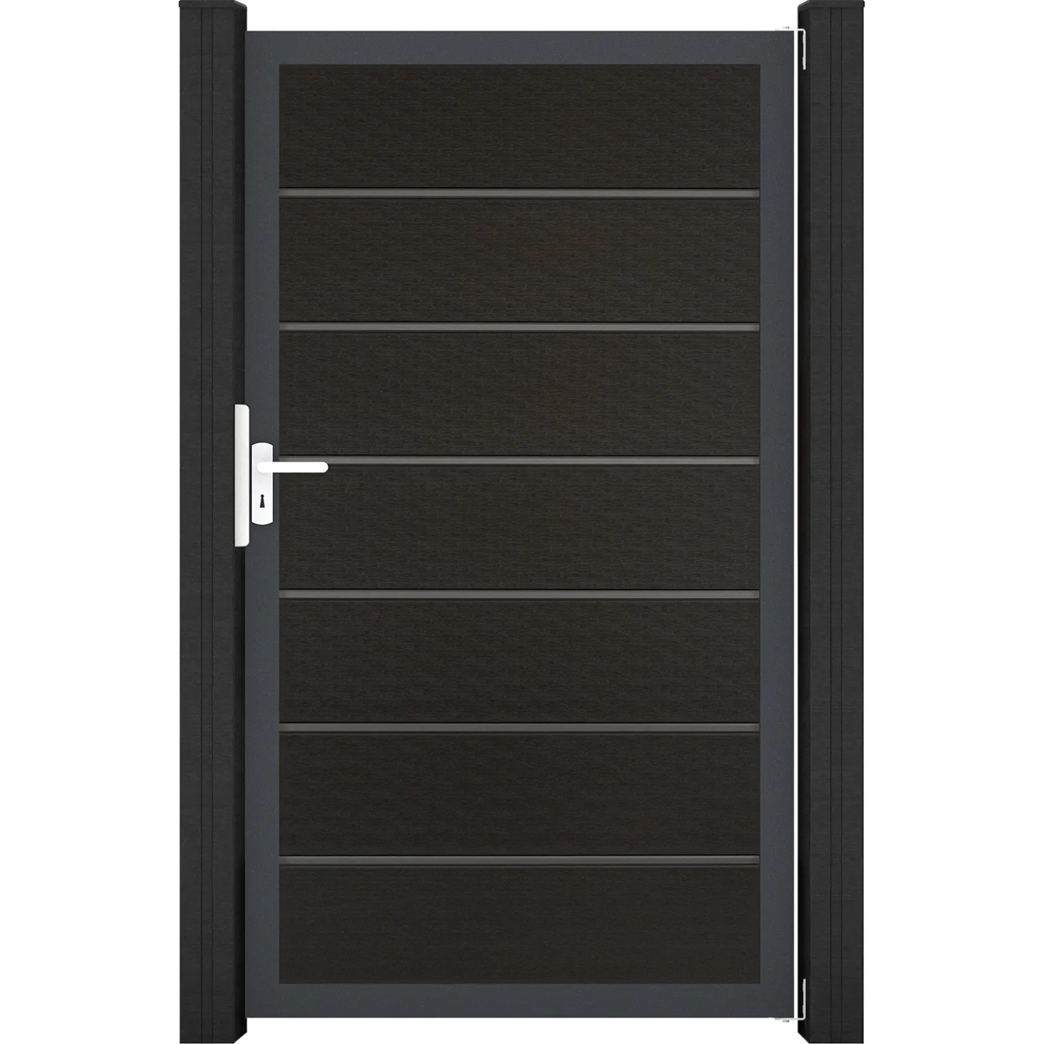GroJa Solid Grande Premium Steckzauntor 100 x 180 cm Schwarz Rahmen DB703