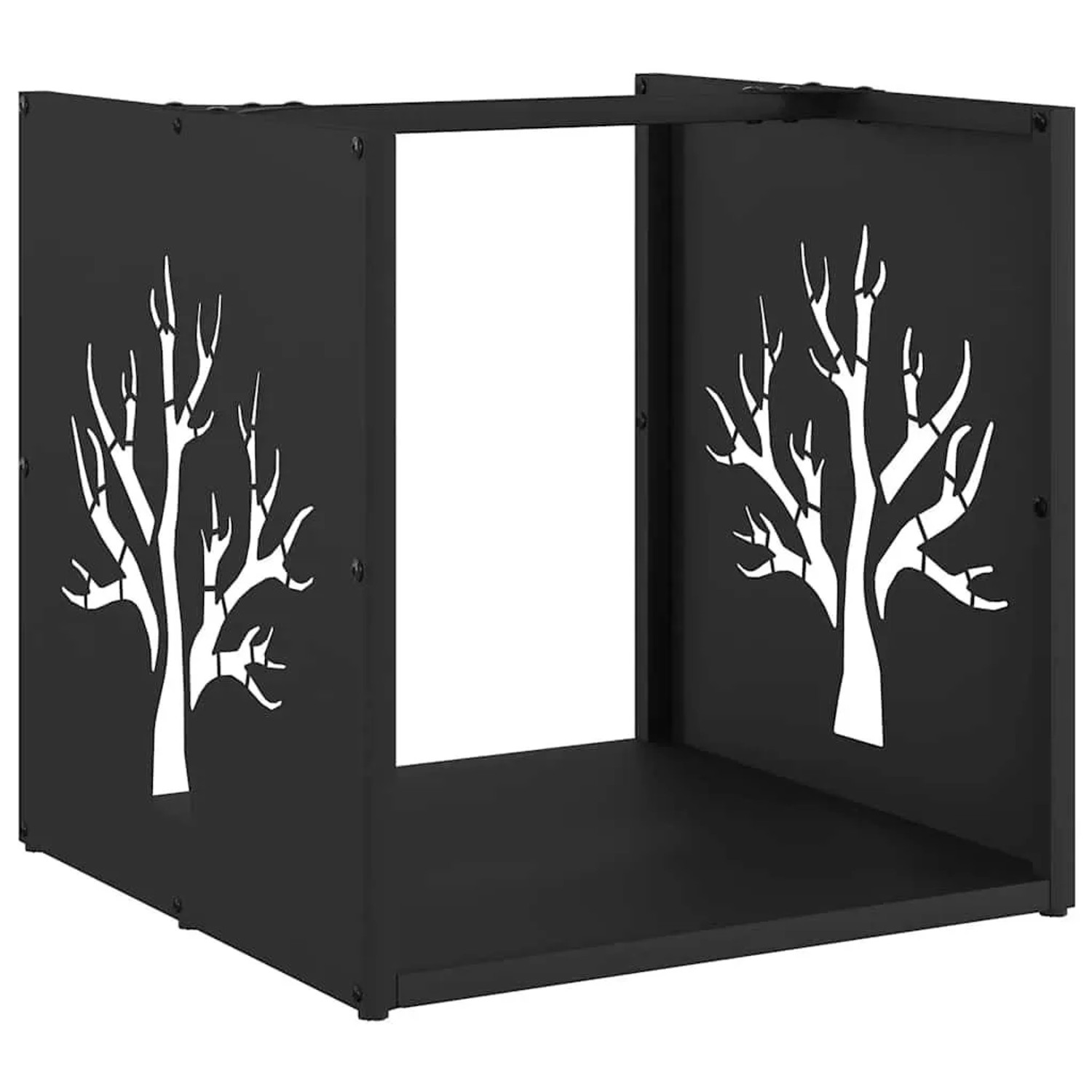 vidaXL Brennholzregal Schwarz 40x40x40 cm Kaltgewalzter Stahl 864243