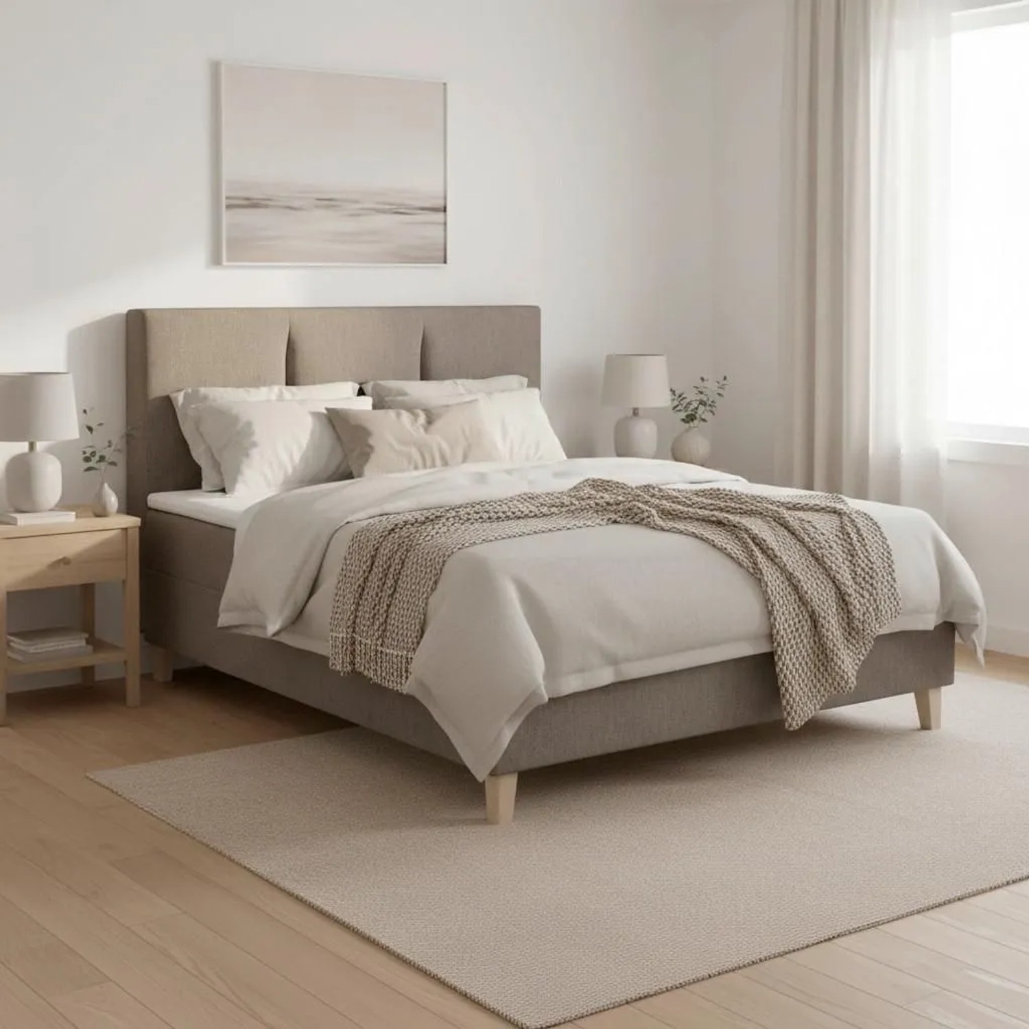 Bessagi Home Boxbett Monza Braun ca. 140x200 cm mit Topper