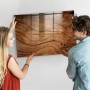 Tulup Glasmagnettafel Beschreibbar Altes Holz Magnettafel Wand Glas 100x70 cm Weißer Marker Magnetisches Whiteboard Glas_5