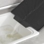Graue Wenko Abtropfmatte Nelia Maxi (40x35cm) über Spülbecken mit Wasserablauf.