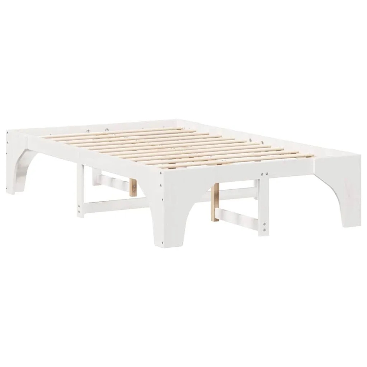 vidaXL Bettrahmen Weiß 140 x 190 cm Massives Kiefernholz 872993