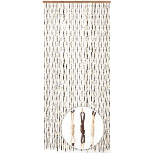 Kobolo Türvorhang aus Papier, beige-braun, 90x200 cm, mit dekorativen Knoten.