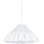 Weiße PR Home Stina Pendelleuchte aus Baumwollstoff mit Rüschensaum, konisch. Skandinavisches Design.