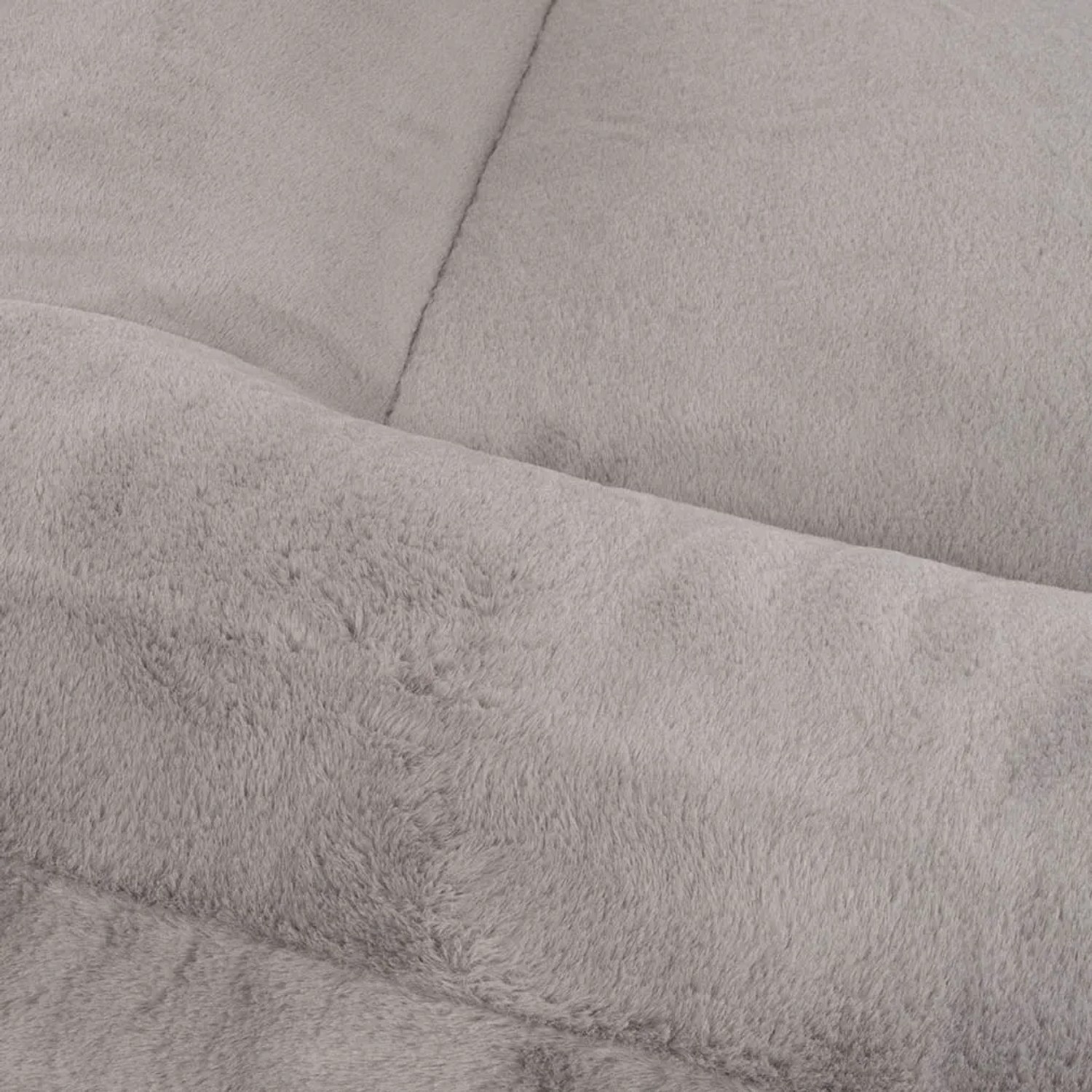 Detailaufnahme: Graues Knuffelwuff Hundebett Midland aus Kunstfell, orthopädisch.
