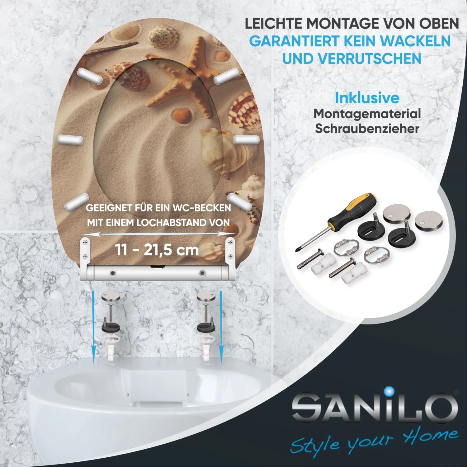 SANILO WC Sitz mit Absenkautomatik Top Fix Sanibel_5