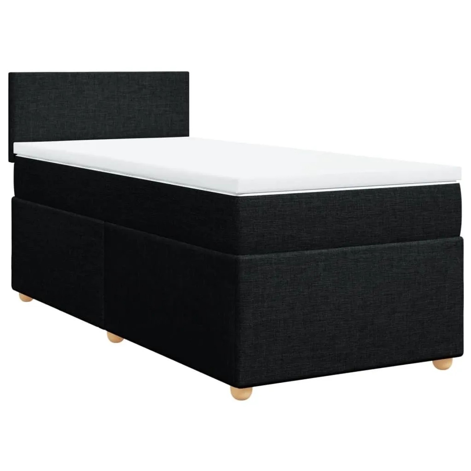 vidaXL Boxspringbett mit Matratze Schwarz 90x200 cm Stoff 3288858 günstig online kaufen