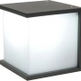Quadratische Lutec Außenwandleuchte Box Cube in Anthrazit. Moderne Würfelform für E27 Leuchtmittel.