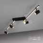 Schwarze Paul Neuhaus LED-Deckenleuchte Barik mit 4 schwenkbaren Spots und LED-Leiste.