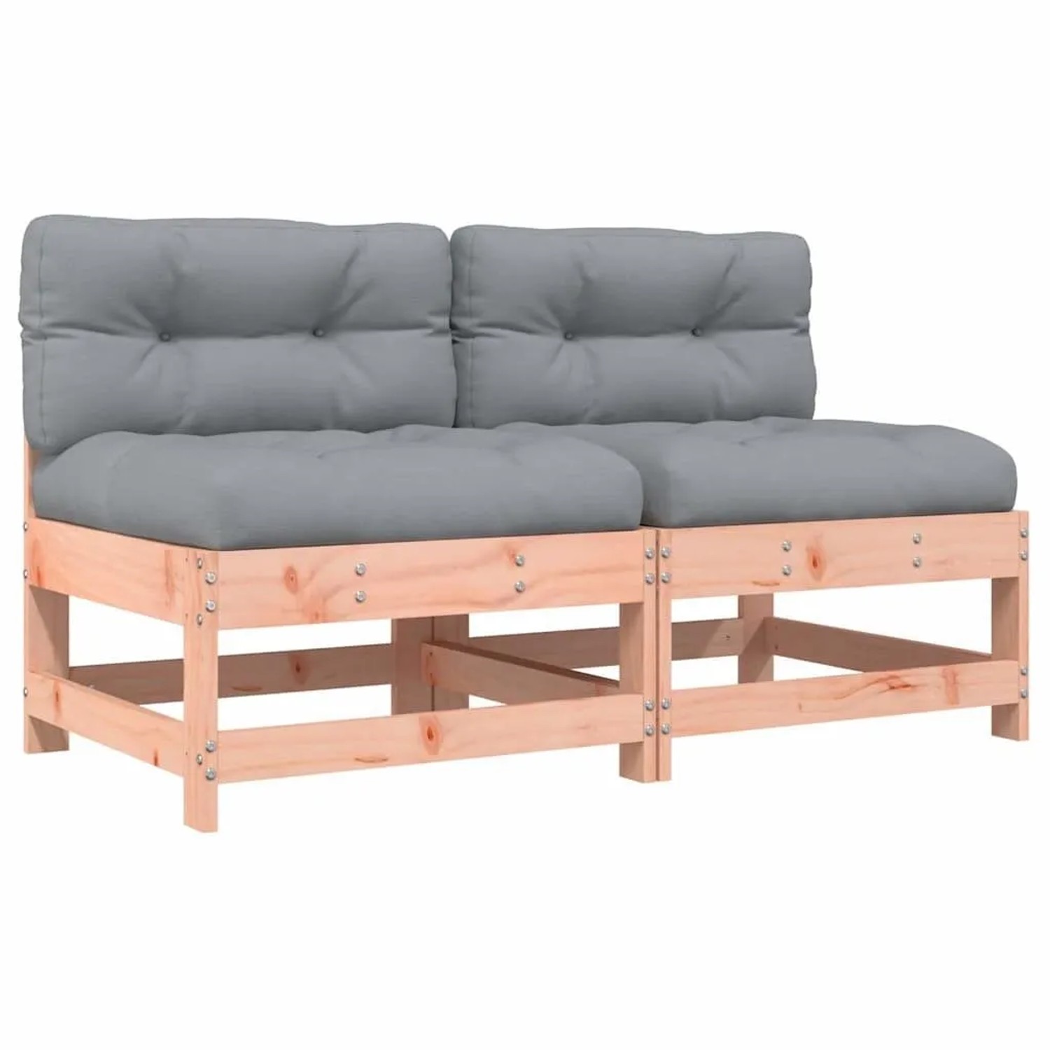 vidaXL Mittelsofas mit Kissen 2 Stk Massivholz Douglasie 825581