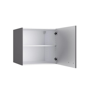 OPTIFIT Aufsatzschrank Kiel420, 60cm, Anthrazit Matt, mit offener Tür und Einlegeboden.