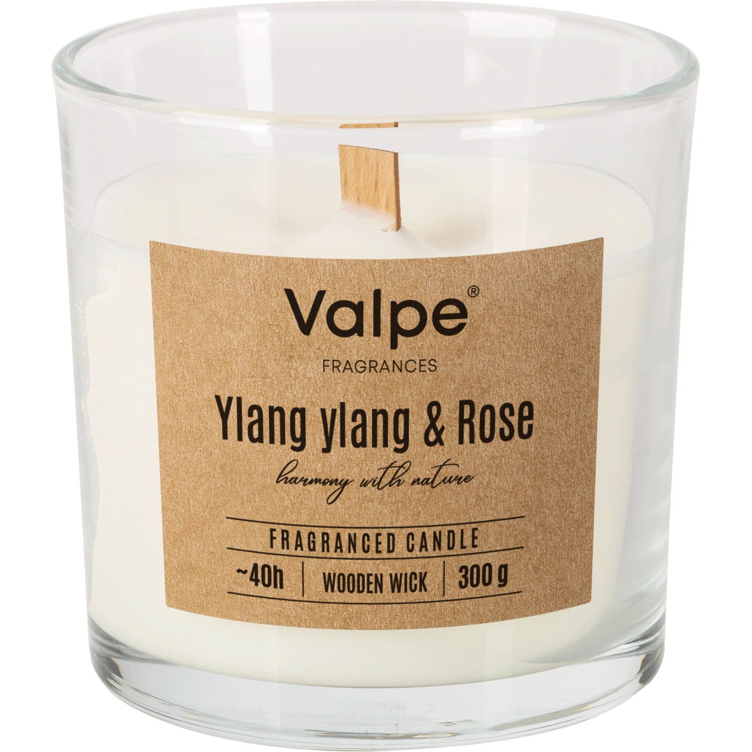 Bispol Valpe Duftkerze mit Holzdocht Ylang Ylang & Rose 10 cm günstig online kaufen