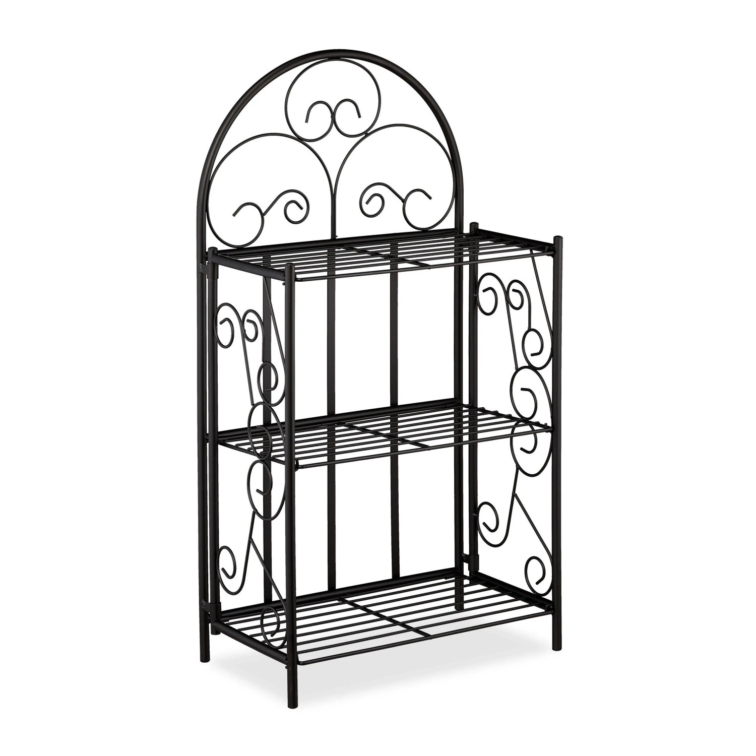 Relaxdays Blumenregal Eisen Schwarz Klappbar 83 cm x 44,5 cm x 25 cm 3,5 kg