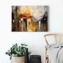 Abstraktes Leinwandbild in Orange und Braun, modernes Wandbild für Wohnzimmer.