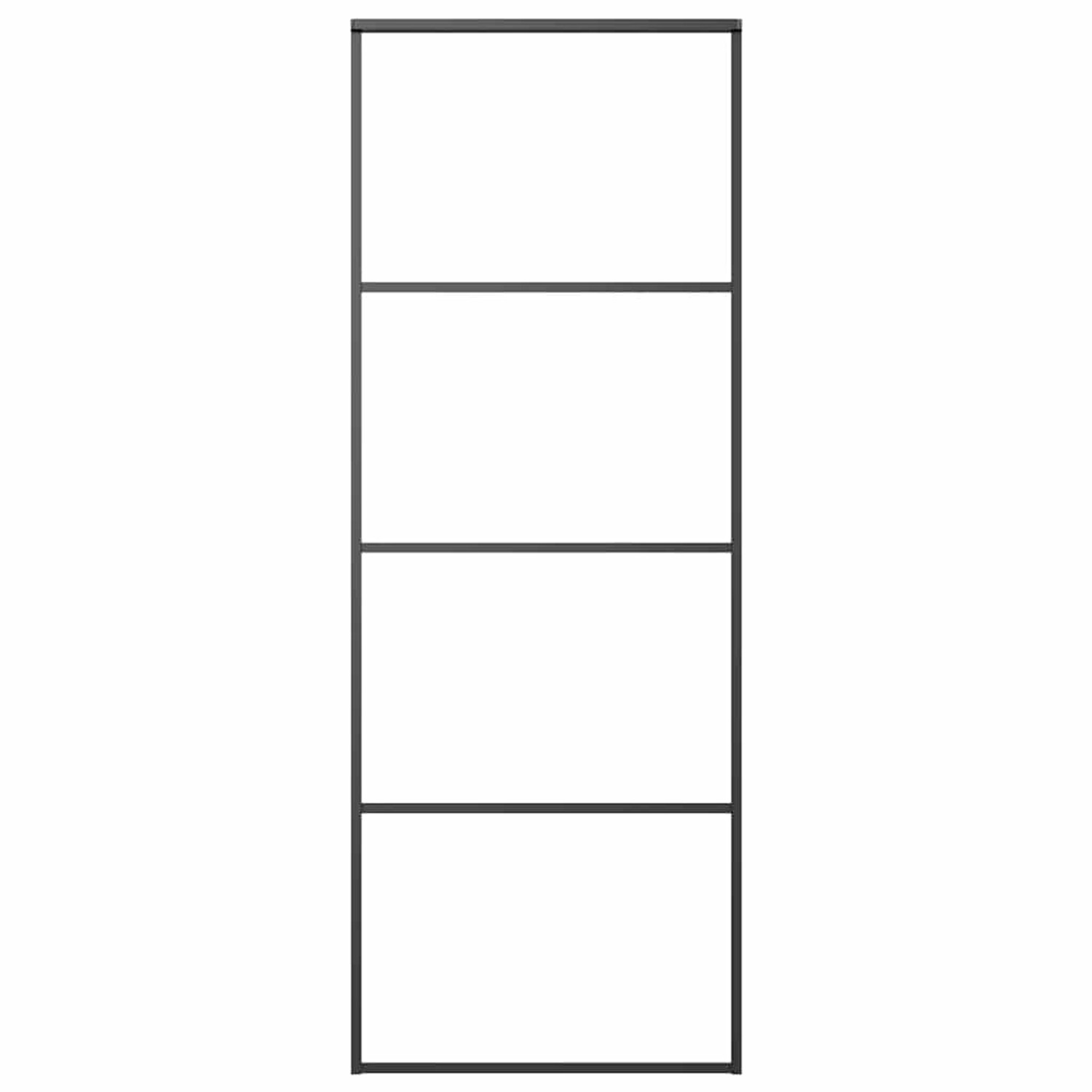 vidaXL Schiebetür ESG-Glas und Aluminium Mattiert 76x205 cm Schwarz 151655 günstig online kaufen