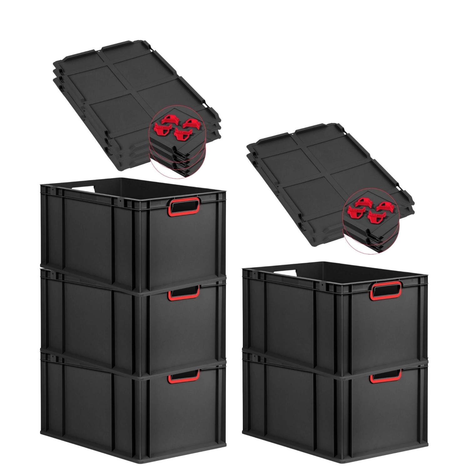 PROREGAL SparSet 5x Eurobox Nextgen Color Mit Auflagedeckel HxBxT 32x40x60c günstig online kaufen