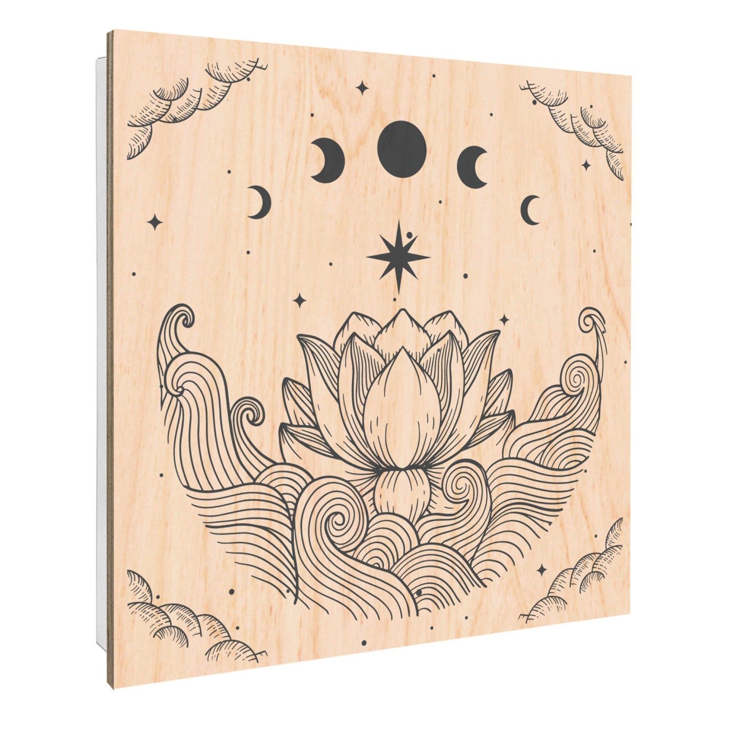 Banjado Großer Schlüsselbox Holz 30x30cm Weiß Scharnier Rechts 50 Haken Sch günstig online kaufen