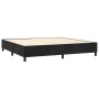 Schwarzes vidaXL Boxspringbett 200x200 cm mit Lattenrost, ohne Matratze.
