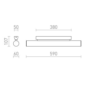 Rendl Wandleuchte Rivier LED 59 Schwarz 18 W