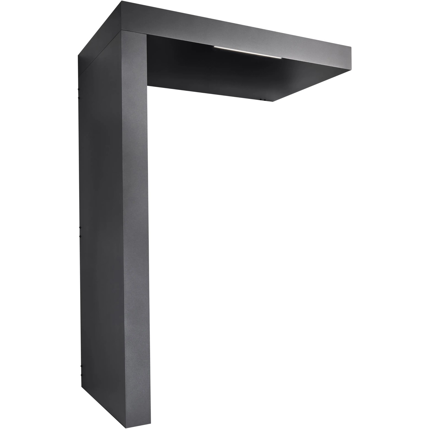 Gutta Rechteckvordach BS PLUS, Anthrazit, 160x90 cm, linke Seite. Modernes Design mit LED-Beleuchtung.