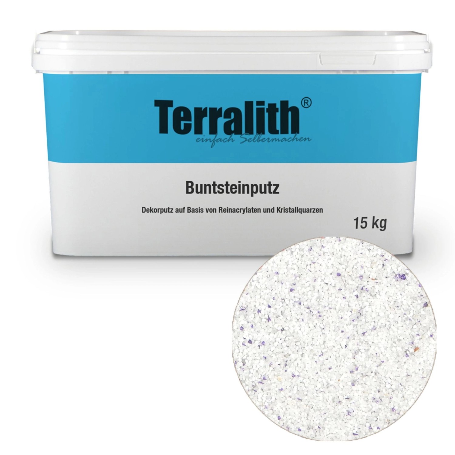 Terralith Buntsteinputz Mosaikputz 2mm -15 kg- BSP127 Weiss Violett