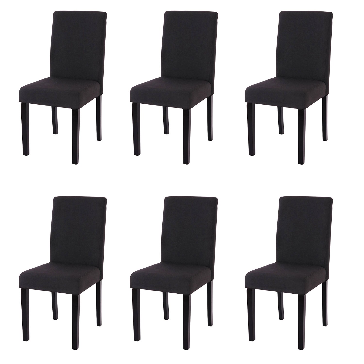 MCW Esszimmerstuhl Littau 6er-Set Textil Schwarz Dunkle Beine günstig online kaufen