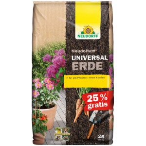Neudorff Universal-Erde NeudoHum 25L Sack, torffreie Blumenerde für Garten und Balkon.
