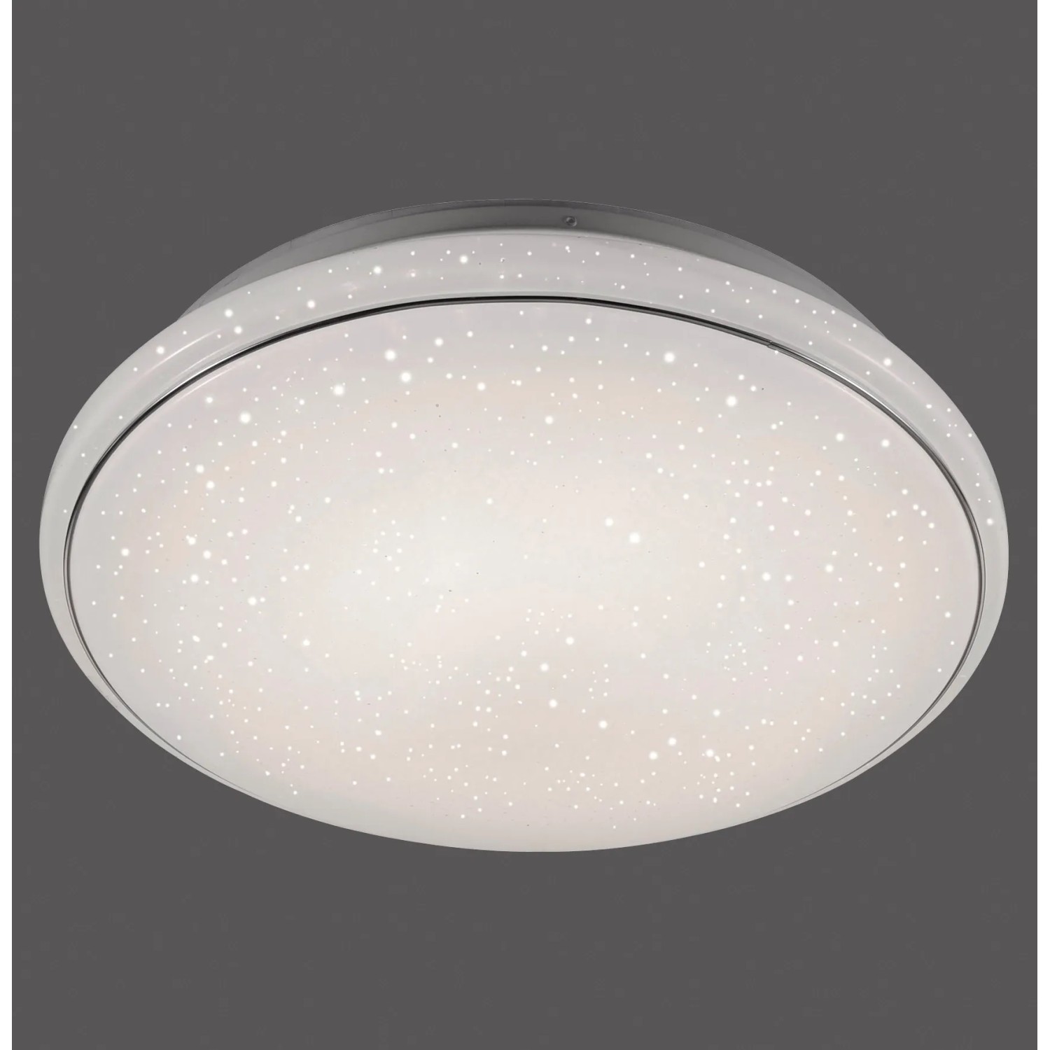 Weiße LED-Deckenleuchte Jupiter Ø 44cm mit Sternenhimmel-Effekt für Innenräume.